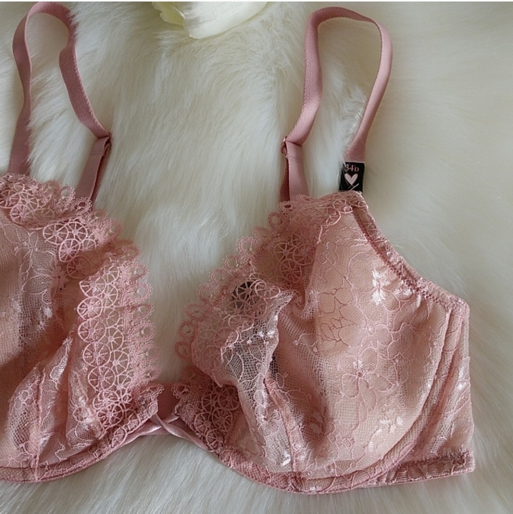 VS VERY SEXY PLUNGE UNLINED LACE BRA 34D - Picture 4 of 8